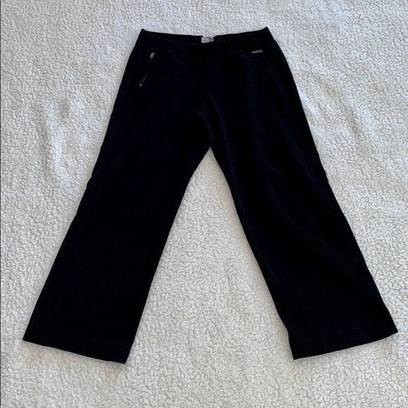 Athleta Black Cropped Yoga Track Active Pants - Picture 2 of 5